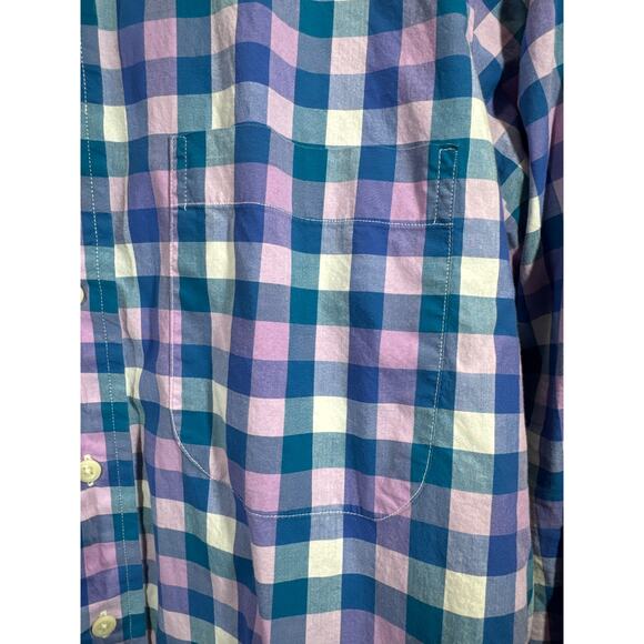 Gitman Bros Shirt Mens Pink Blue‎ Button Down Shirt Check Made In USA Size Large - Picture 2 of 4